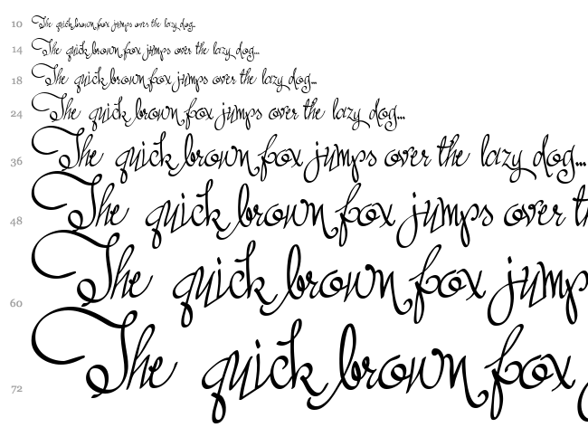 Austie Bost All My Love font waterfall